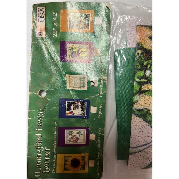 Hummingbird Haven Garden Home Sweet Home Spring House Flag 28" x 42” Made In USA - Picture 6 of 6